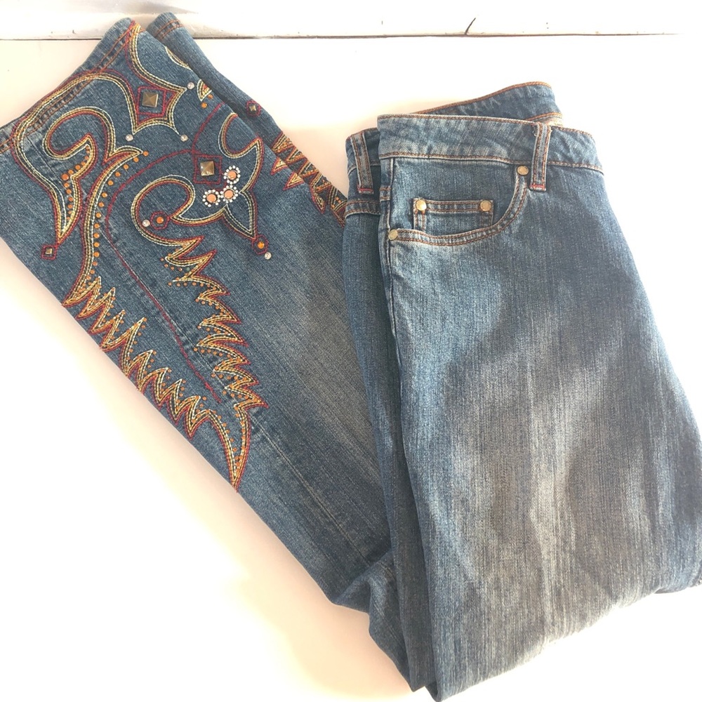 lawman western embroidered flared jeans size 5/6